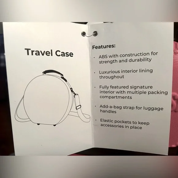 Steve Madden NWT Plastic Pink Hat Box/Cosmetic Case Hard Luggage Crossbody - Picture 8 of 9